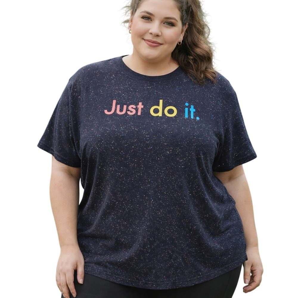 Nike Just Do It Neon Speckled Galaxy Knit Top 2X